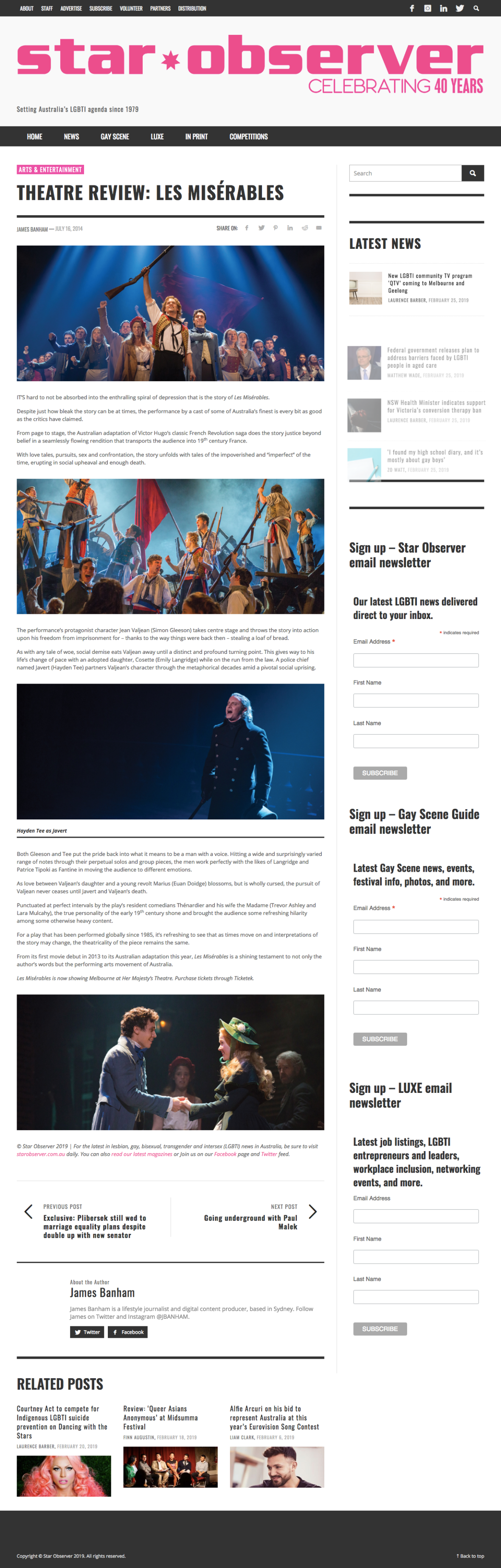 Star Observer - Theatre review_ Les Misérables