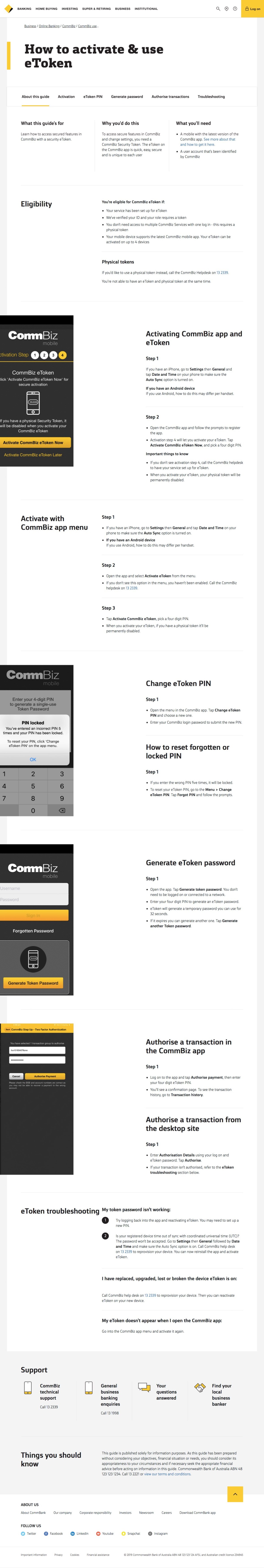 CommBank - How to activate and use eToken - CommBank
